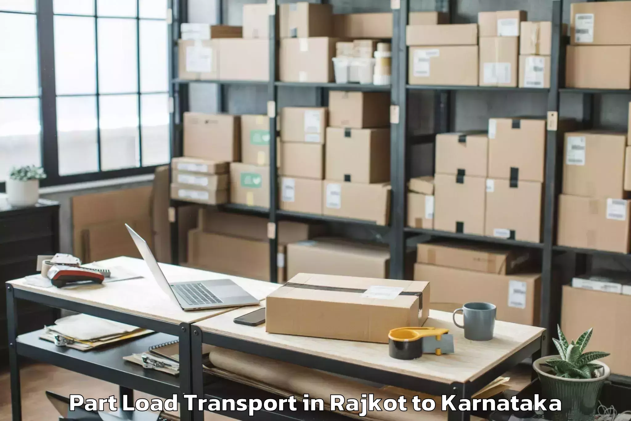 Book Rajkot to Visvesvaraya Technological Uni Part Load Transport Online